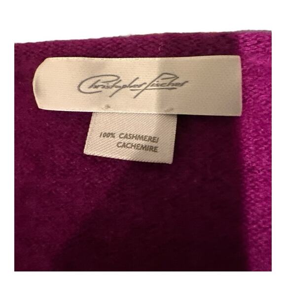 CHRISTOPHER FISCHER 100% Cashmere Oversized Magenta Hi/Low Crewneck Sweater Sz.M - Picture 8 of 8